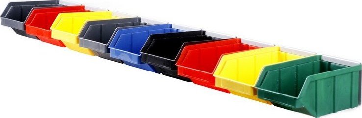 qBox Listwa do zawieszania pojemników warsztatowych, wym. listwy 690 x 60 mm - 9 pojemników (Listwa z pojemnikami)