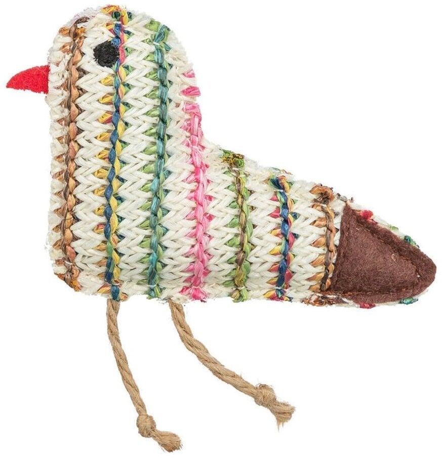 Ptak, zabawka, dla kota, poliester, 11 cm, z kocimiętką