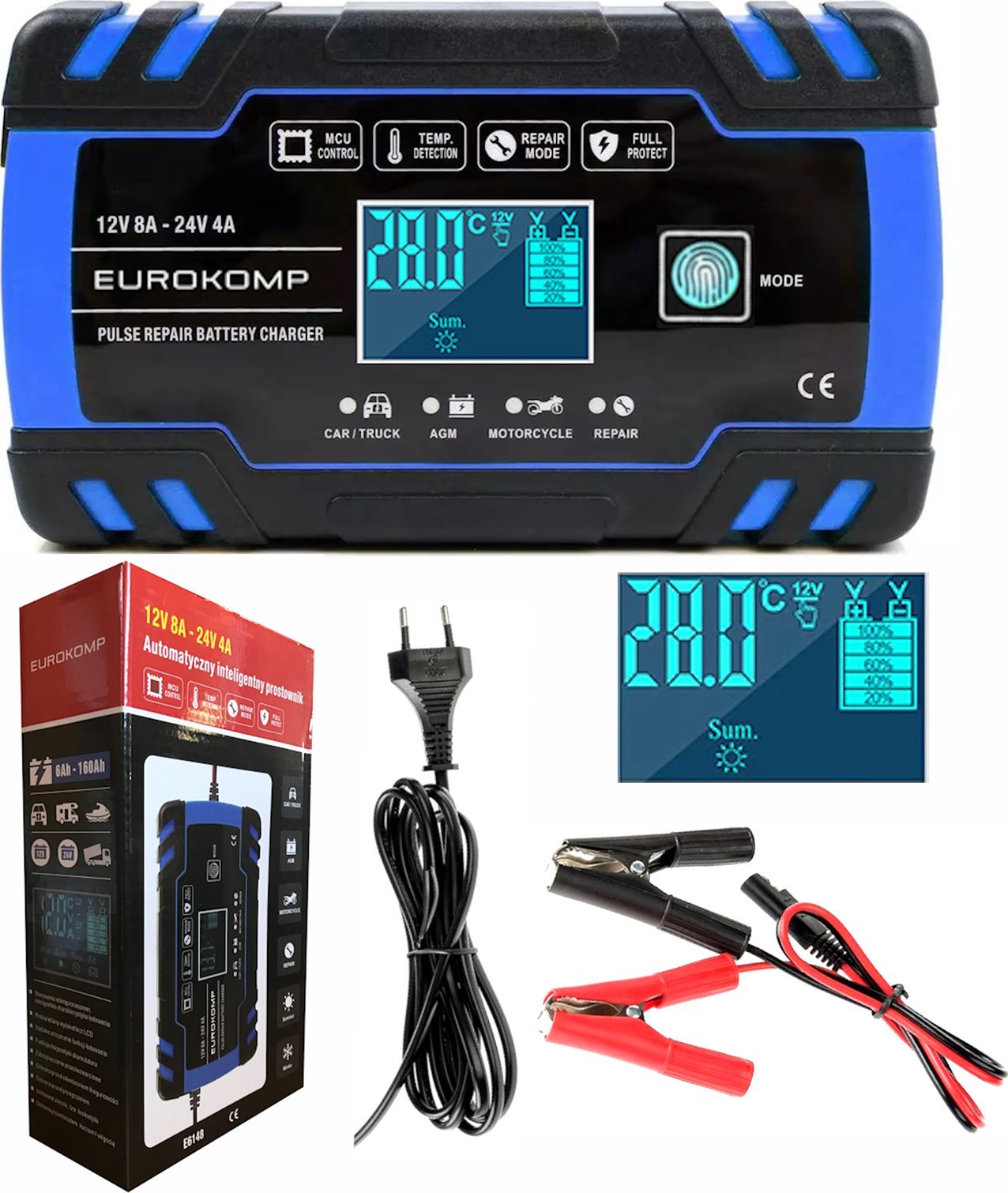 LP Prostownik automatyczny 12 V 8A-24V 4A E6148