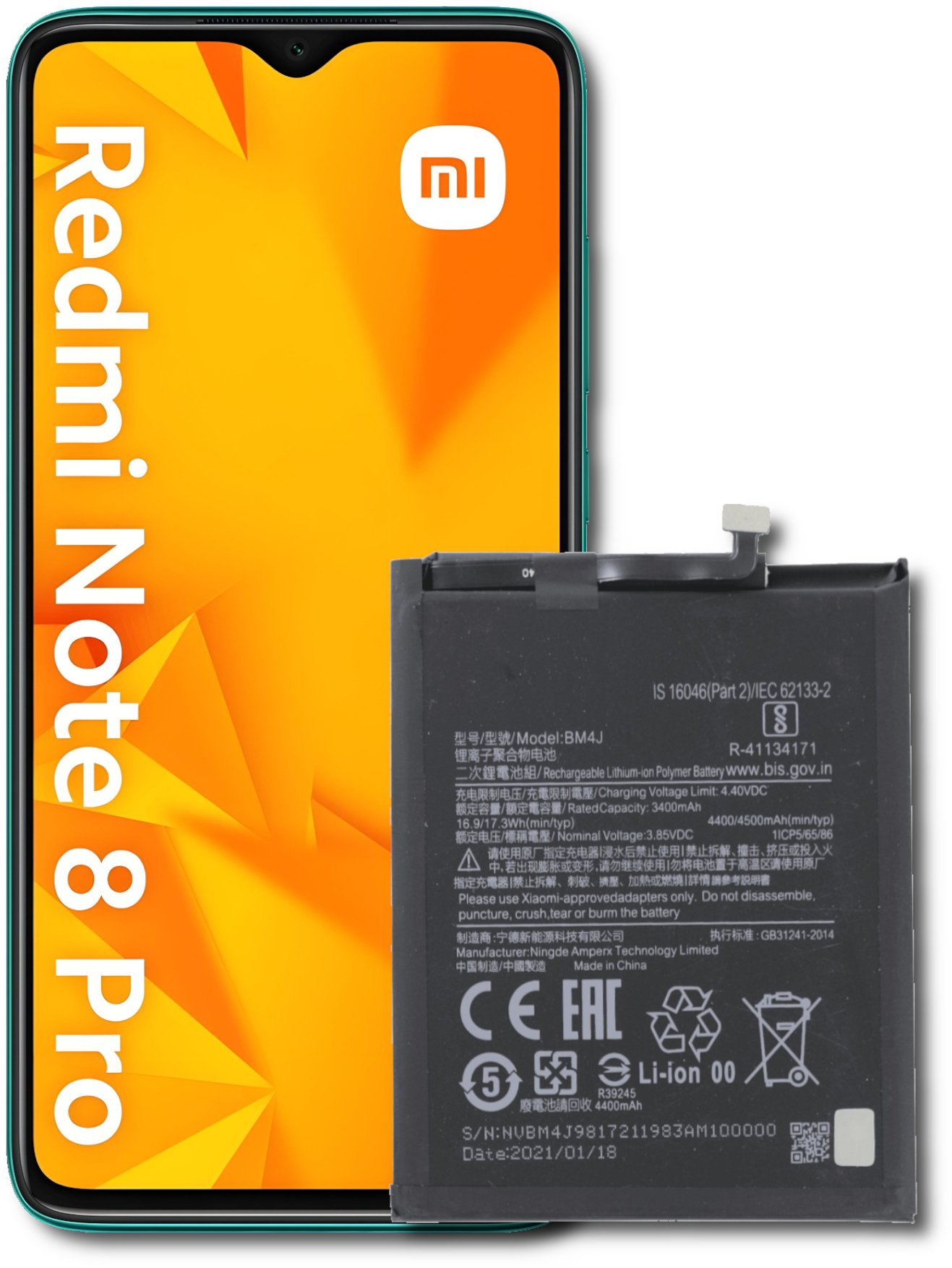 Bateria Mobilepart Bateria BM4J do Xiaomi Redmi Note 8 Pro Nowy Akumlator