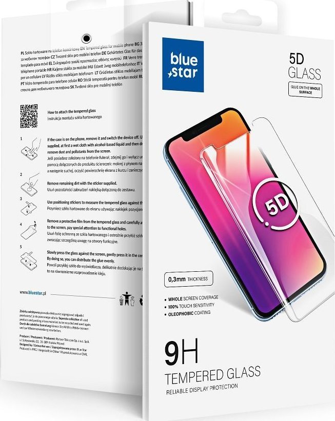 Partner Tele.com Szkło hartowane Blue Star 5D - do Huawei P60 (full glue/case friendly) - czarny