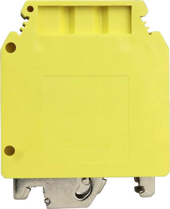 Degson Złączka szynowa przelotowa żółto-zielona PE śrubowa 35mm2 1P