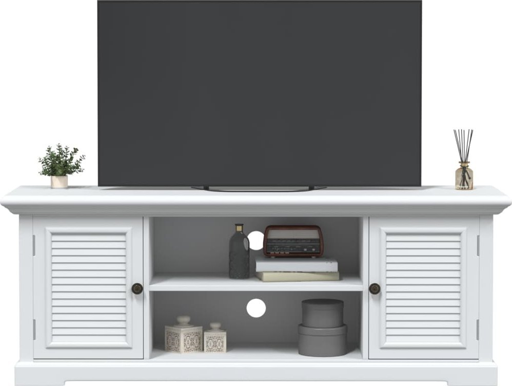 vidaXL vidaXL Szafka pod TV, biała, 110x30x41 cm, materiał drewnopochodny