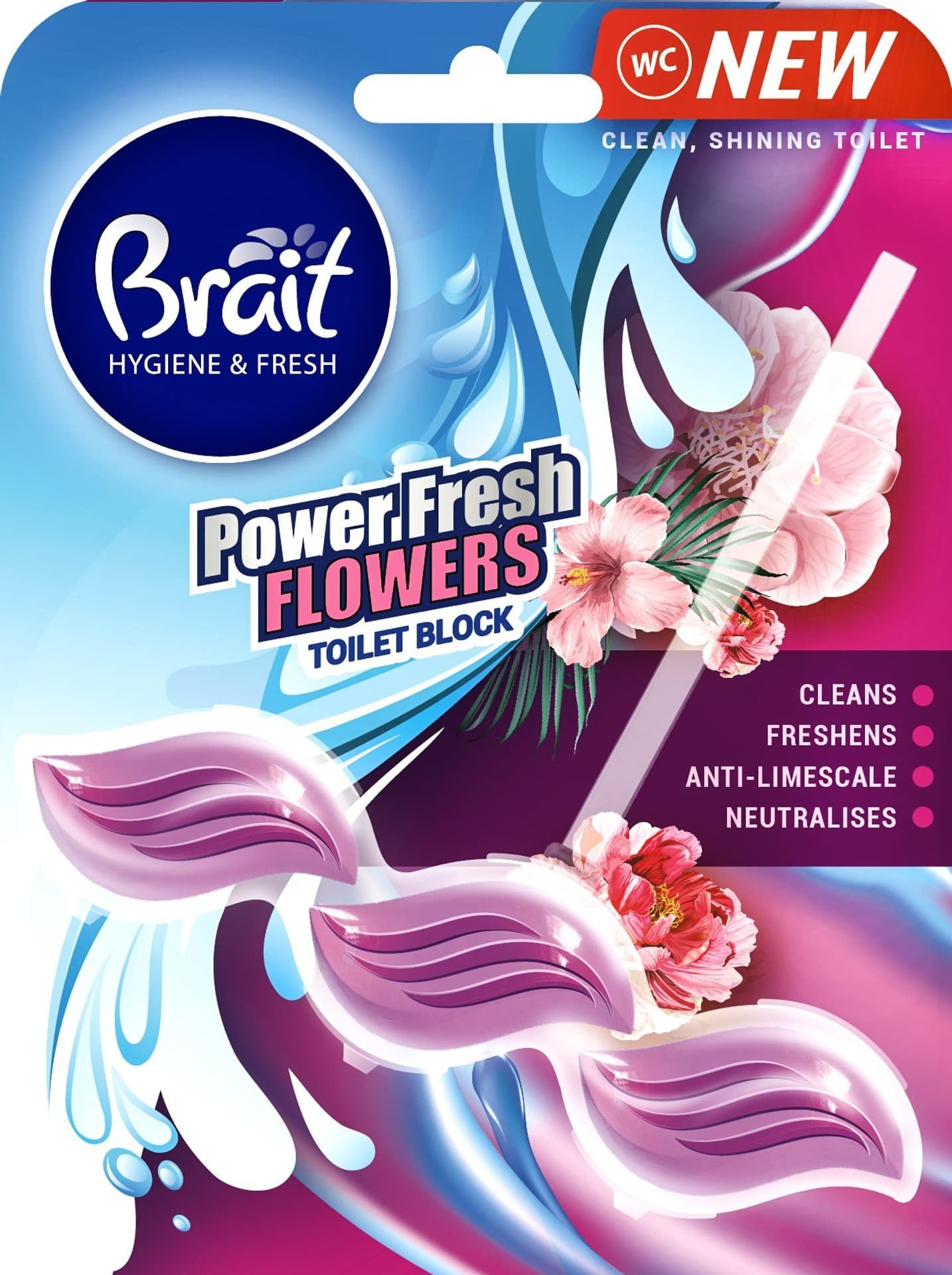 Brait Brait Hygiene & Fresh Kostka do WC Power Fresh Fowers 39g
