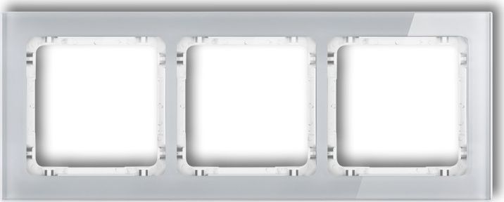Karlik Ramka Deco podwójna szary efekt szkła spód: biały (15-0-DRS-3)