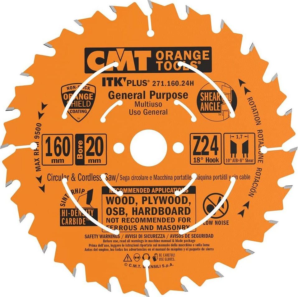 CMT piła uniwersalna ITK D=160 F=20 Z=24 K=1,7/1,1 ultracienka (271.160.24H)