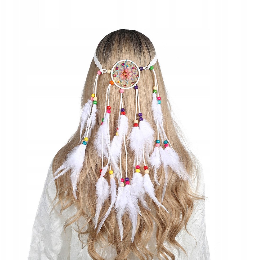 Pióropusz OPASKA do Włosów PIÓRKA ŁAPACZ SNÓW A15