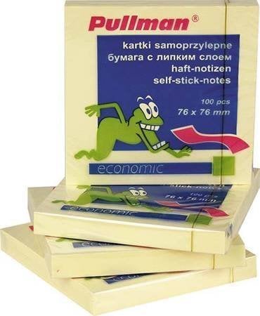 PULLMAN Karteczki samoprzylepne 75x75 PULLMAN P0023 żółty 100 kart