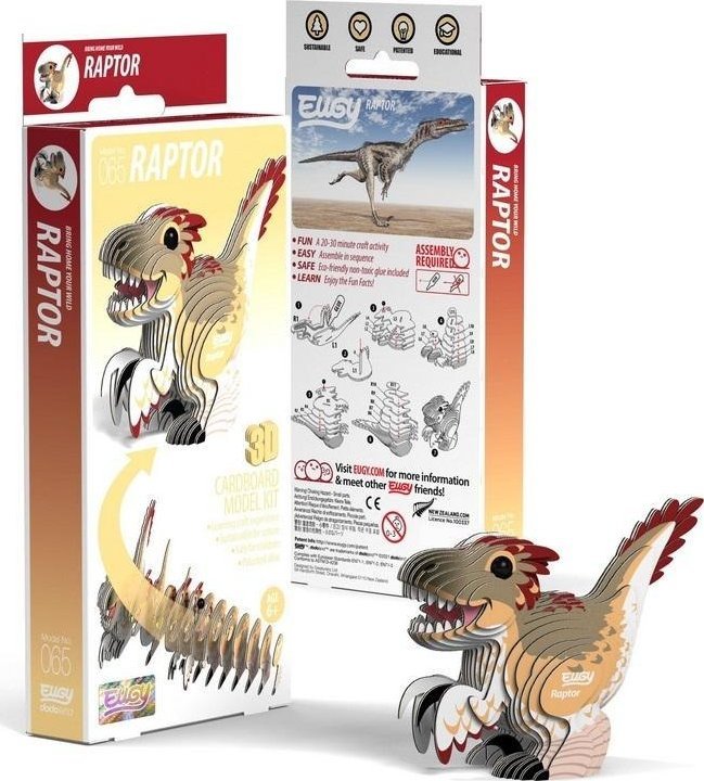 Dinozaur Raptor Eugy. Eko Układanka 3D