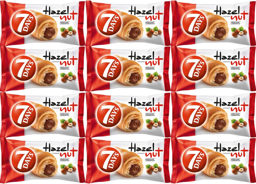 7 Days Croissant z nadzieniem z orzechów laskowych 60 g x 12 sztuki