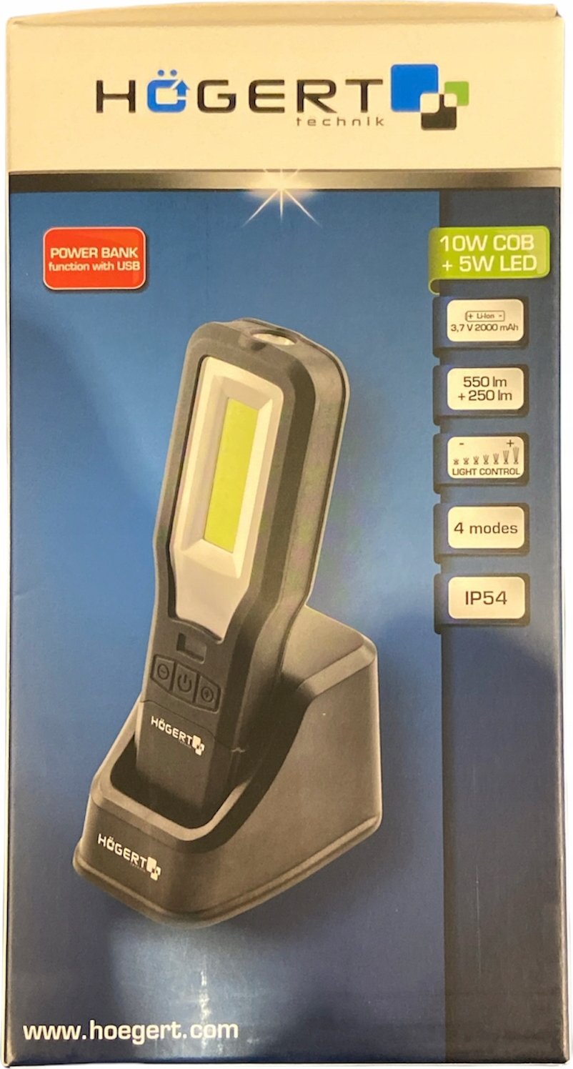 Högert Technik Lampa warsztatowa z bazą LED USB