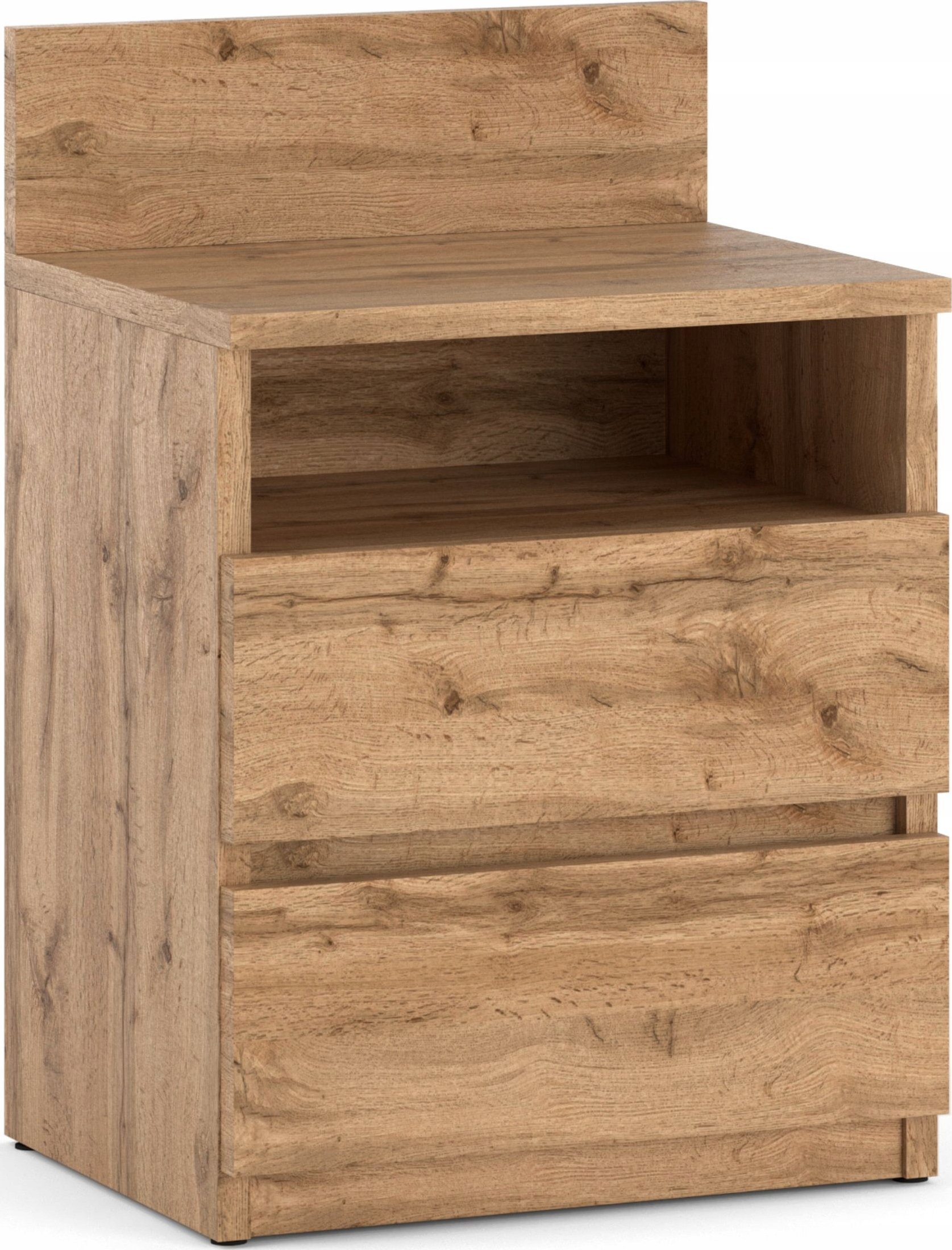 Stiv-Meble Szafka Nocna Stolik Nocny Wotan 40CM 2 Szuflady Półka Nakastlik Do Sypialni