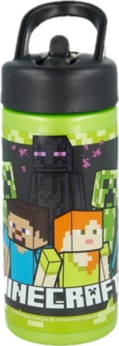 Stor Bidon dziecięcy ze słomką Minecraft z uchwytem 410ml