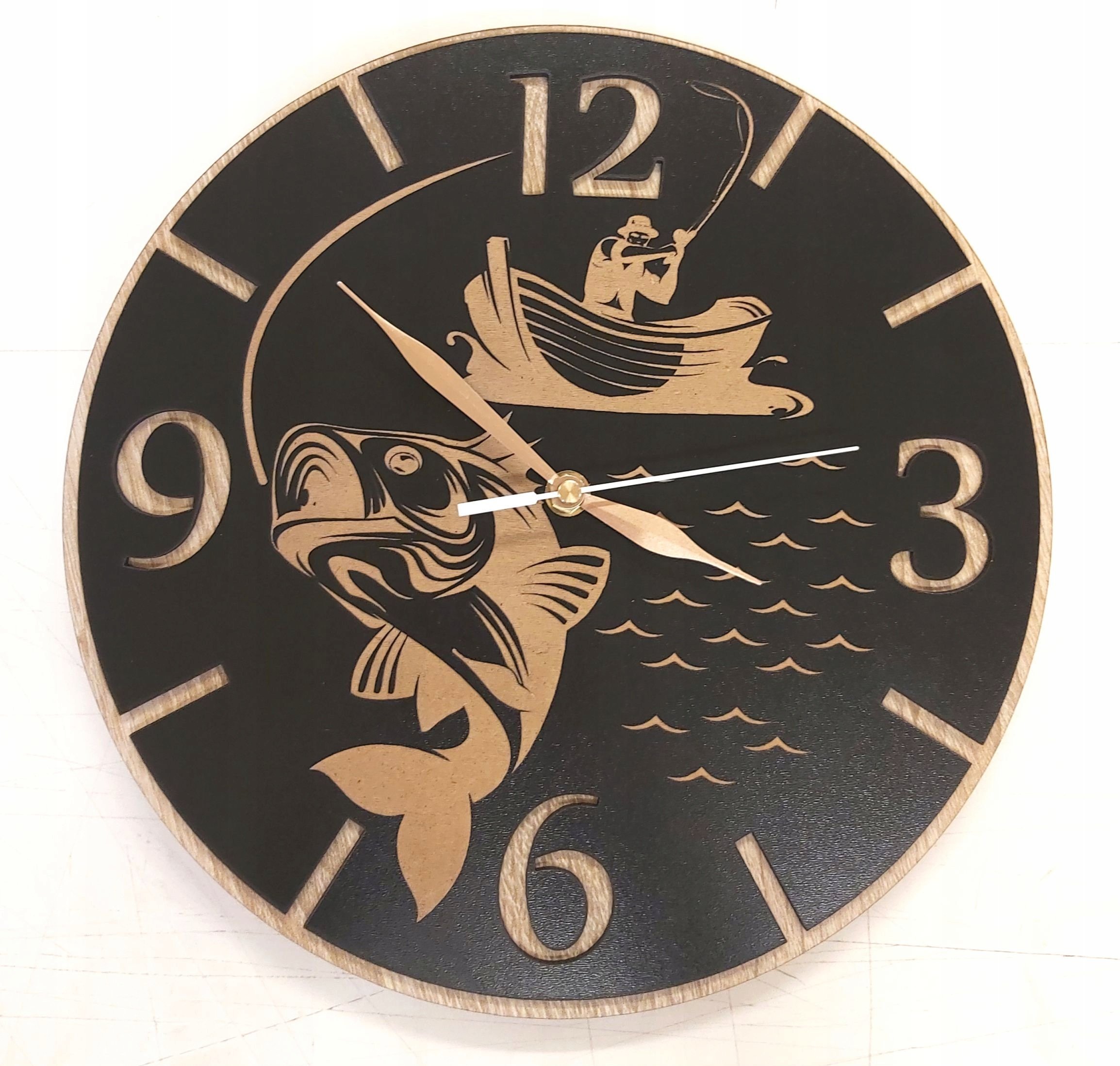 naSciane Zegar rybak wędkarz prezent na dzień dziadka