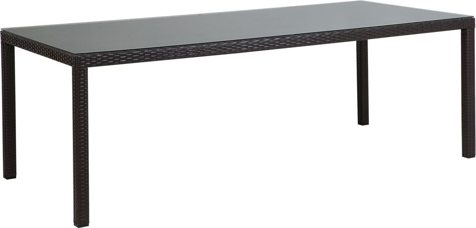 Beliani Stół ogrodowy rattanowy 220 x 100 cm brązowy ITALY