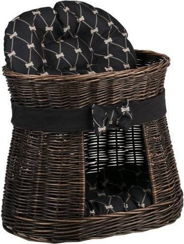 WickerPL CARI BUDA DLA KOTA LEŻAK DLA ZWIERZĄT DOMEK DLA KOTA Z WIKLINY PIĘTROWY Z PODUSZKAMI 50X40 H45 CM