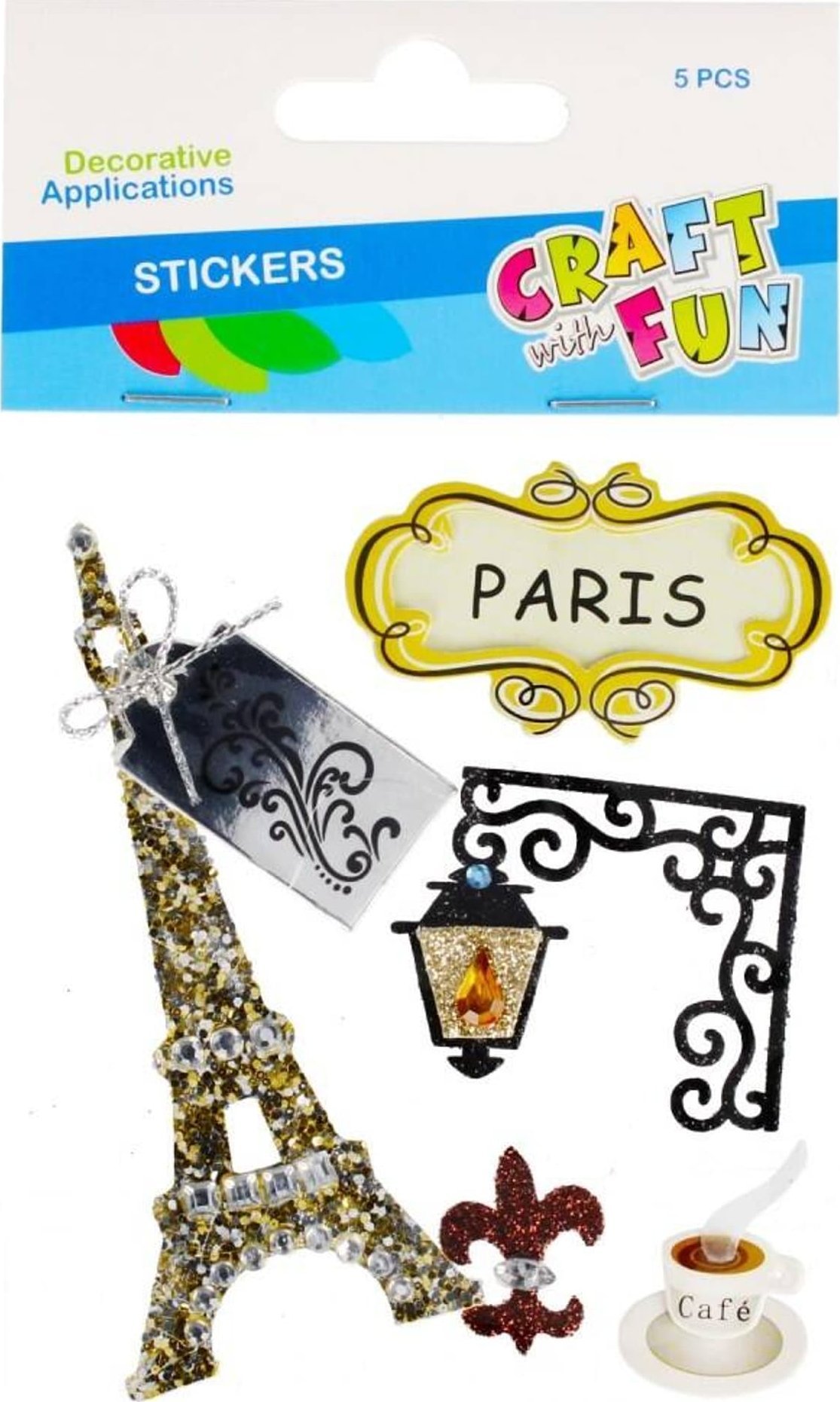Craft with Fun OZDOBA DEK NAKLEJKI PARYZ 5SZT CF PBH 12/144