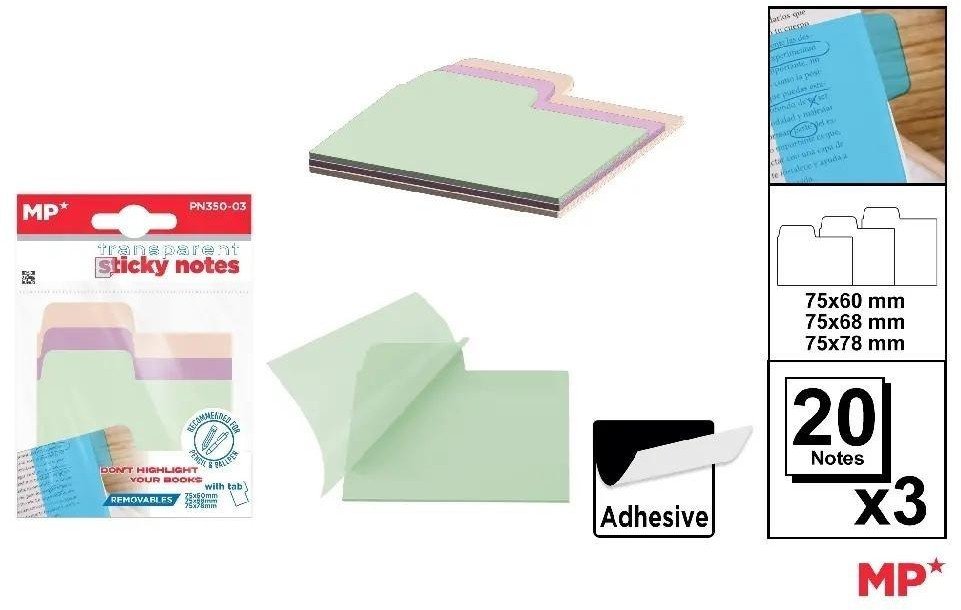 Karteczki samoprzylepne indeksujące 3x20szt