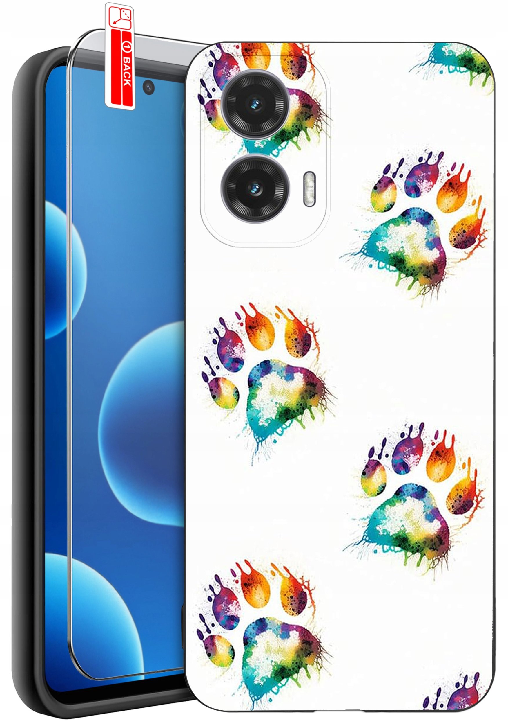 ETUI do Motorola Moto G45 5G | WZORY | SILIKONOWE MATT CASE + SZKŁO 9H