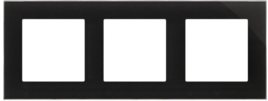 Simon 55 Ramka 3-krotna Nature Szkło classic czarne TRN3/182