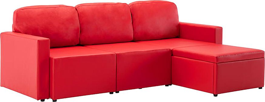 Elior Rozkładana sofa modułowa czerwona - Lanpara 4Q