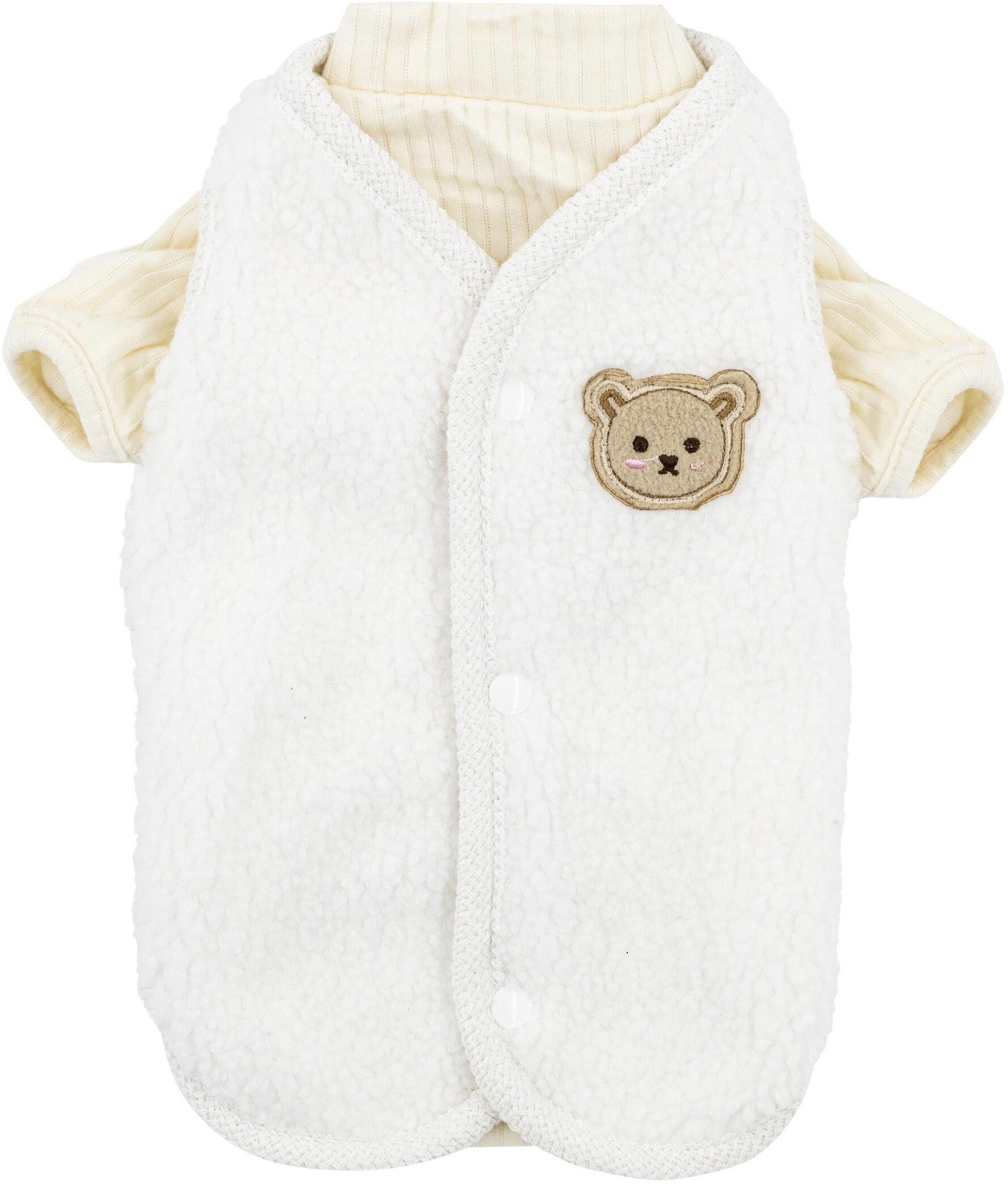 Zestaw, kamizelka z koszulką, dla psa, biała/ brąz, poliester/bawełna, rozmiar XL