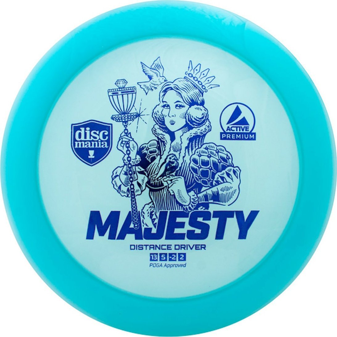 Discmania Blue Diskgolfo diskas Distance Driver MAJESTY Active Premium Mėlyna