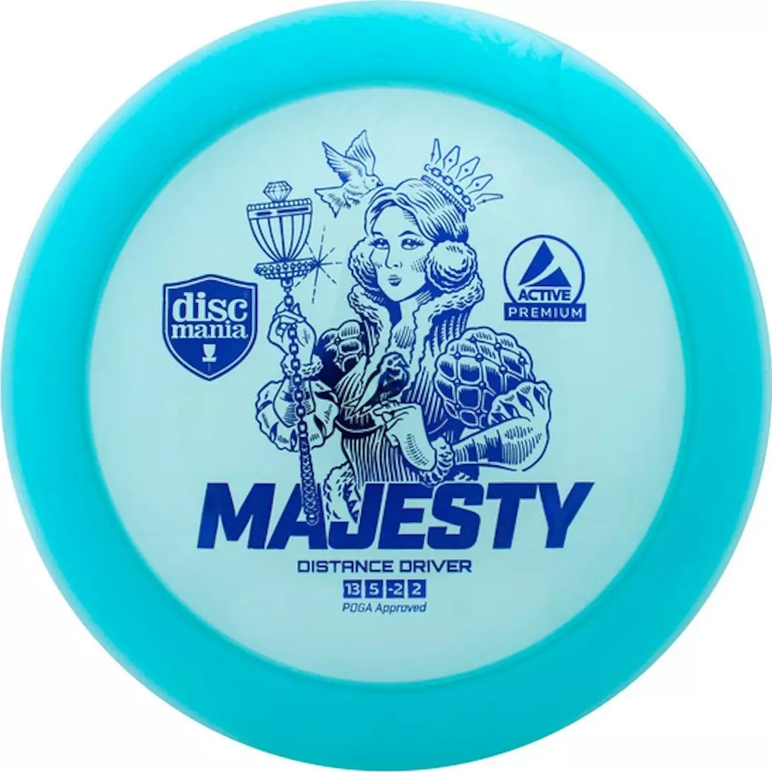 Discmania Blue Diskgolfo diskas Distance Driver MAJESTY Active Premium Mėlyna