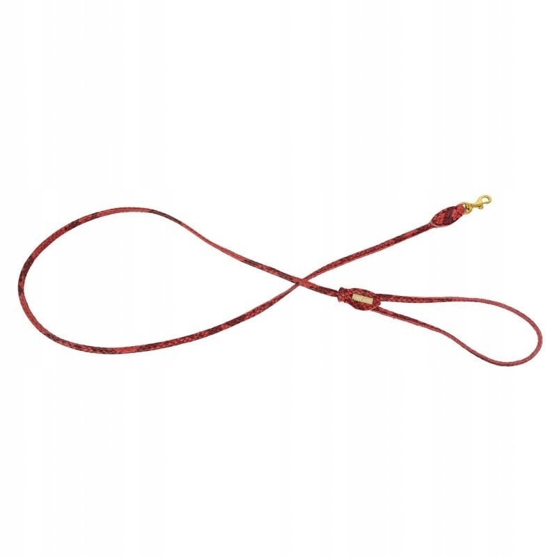 Smycz dla psa okrągła, Serpente, czerwona, skórzana mosiądz, 8mm/120cm