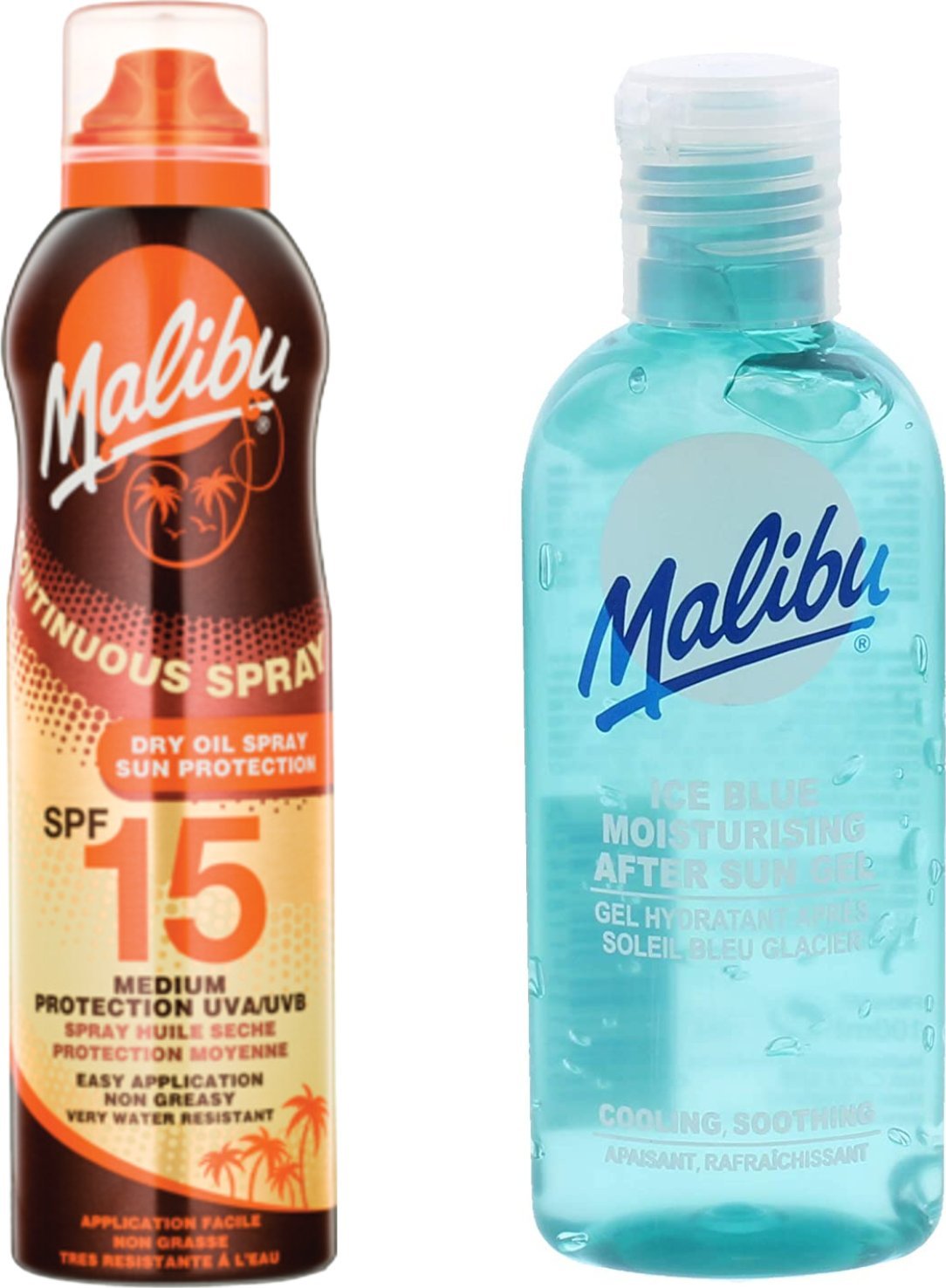 Malibu Malibu Suchy Olejek W Aerozolu SPF15 175ml + Żel Po Opalaniu 100ml