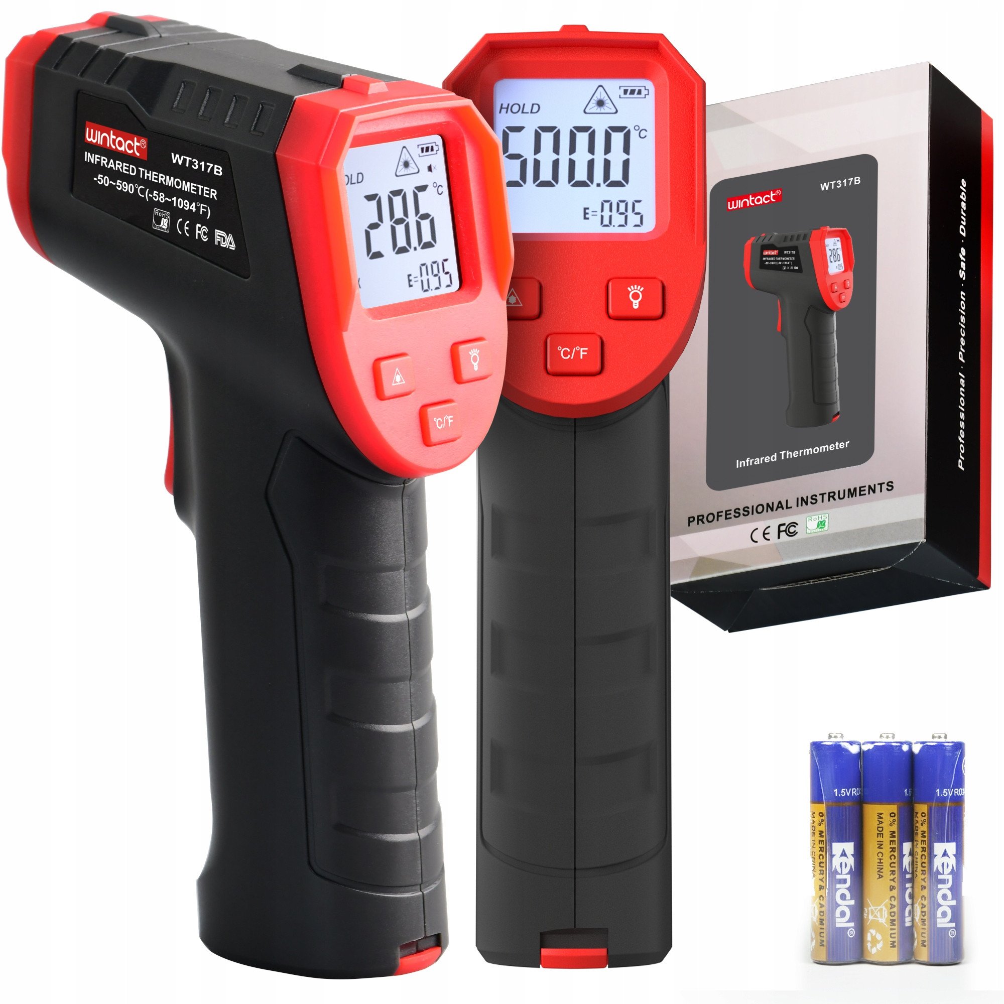 PIROMETR BEZDOTYKOWY TERMOMETR LASEROWY MIERNIK NA PODCZERWIEŃ -50 +590C