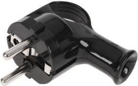 Elgotech Wtyczka kątowa z uchem z/u 16A 250V UNISCHUKO czarna (WT-40-2)