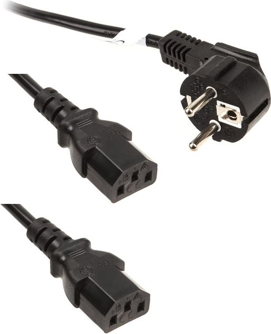 Kabel zasilający InLine rozgałęźnik 1x - 2x C13, 1,8m (16653)