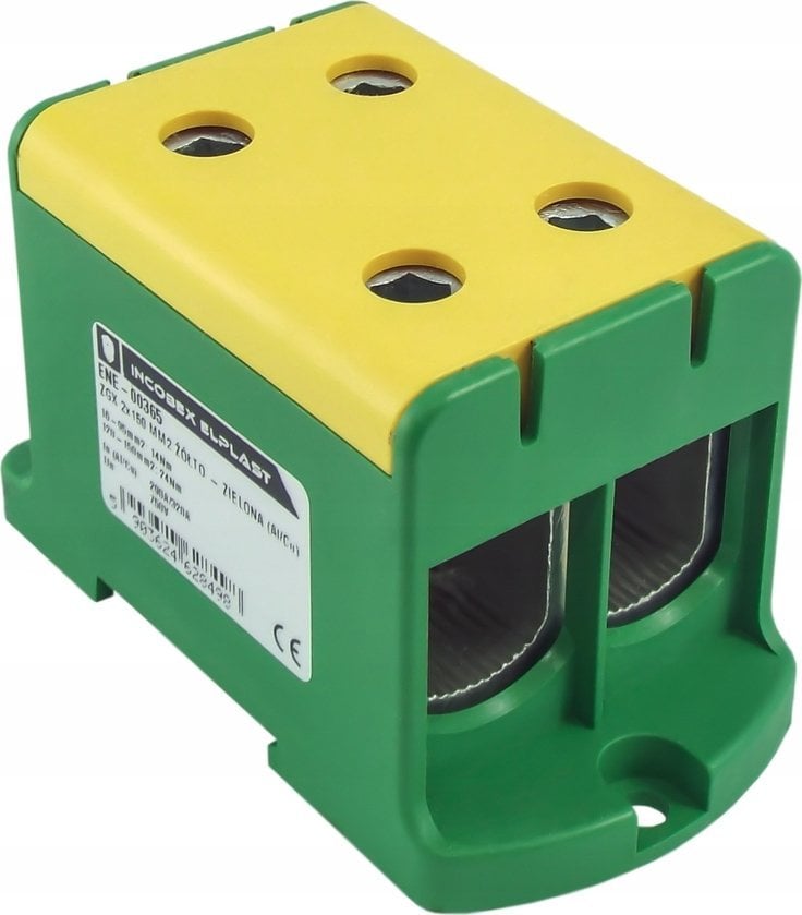 Incobex Złączka szynowa jednopolowa ZGX 2x150 mm2 żółto-zielona (Al-Cu) ENE-00365