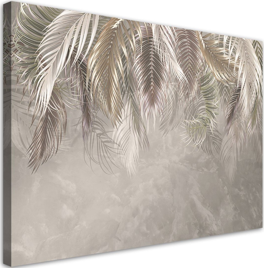 Feeby Obraz na płótnie, Liście palmy na betonie 3D - 120x80