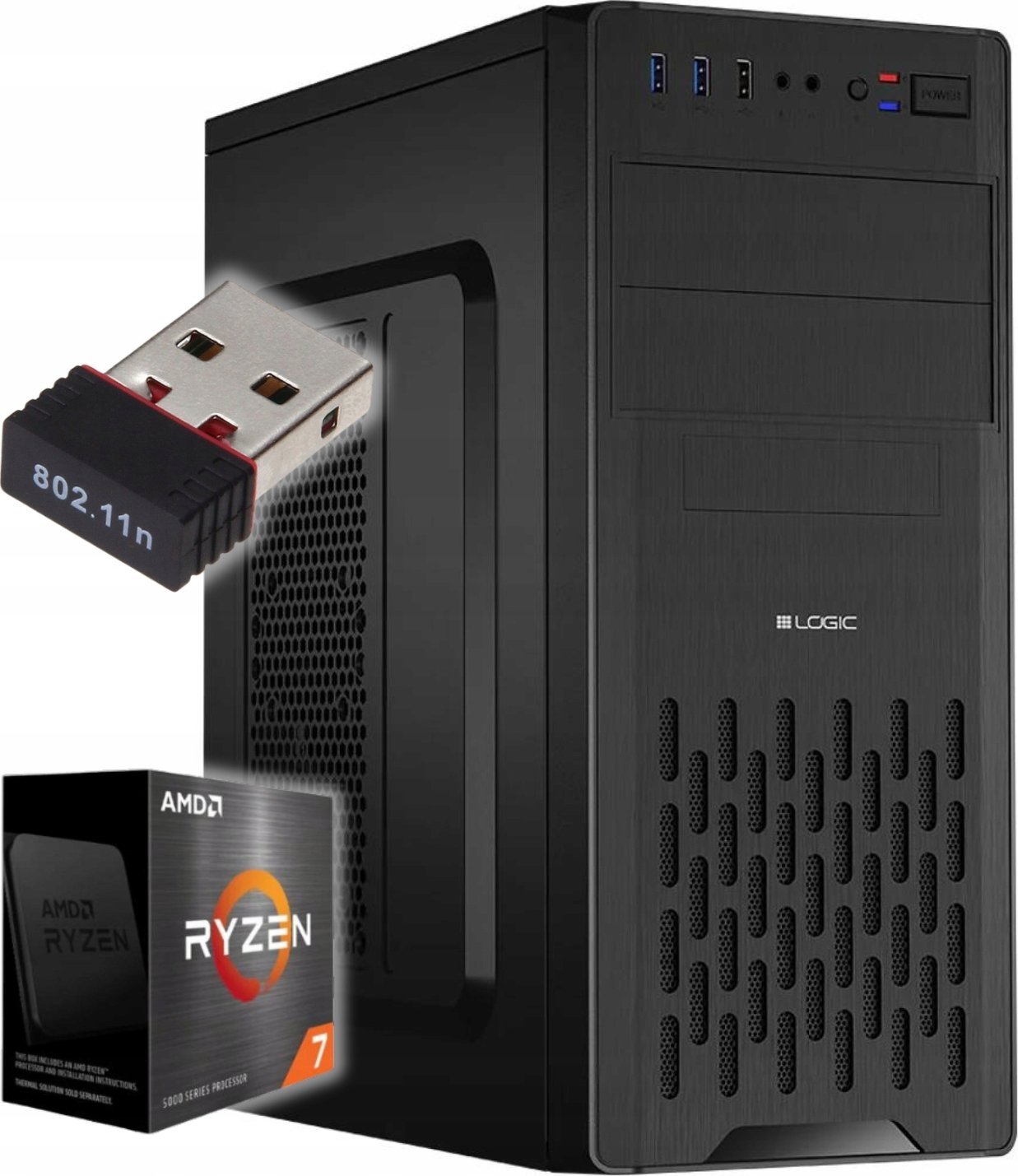 Komputer Pix Protask V5 AMD Ryzen 7 32GB DDR4 1000GB SSD DVD Windows 11