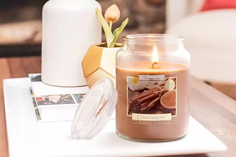 Bispol Duża świeca Świąteczne Drzewo w szkle z wieczkiem