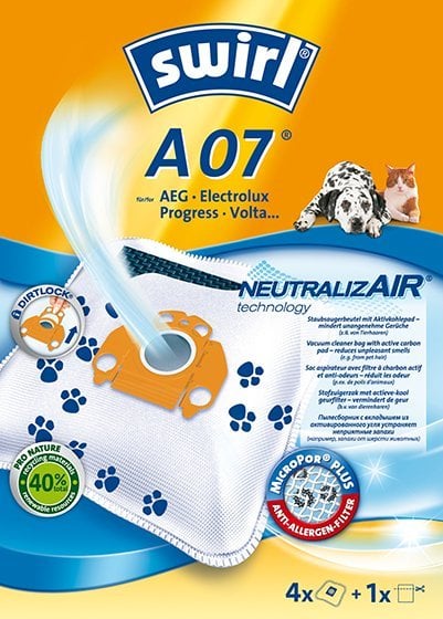 Worek do odkurzacza Melitta A07 / 99747 SWIRL STØVSUGERPOSE MP AIRSPACE GREEN LINE 4+1 FILTER