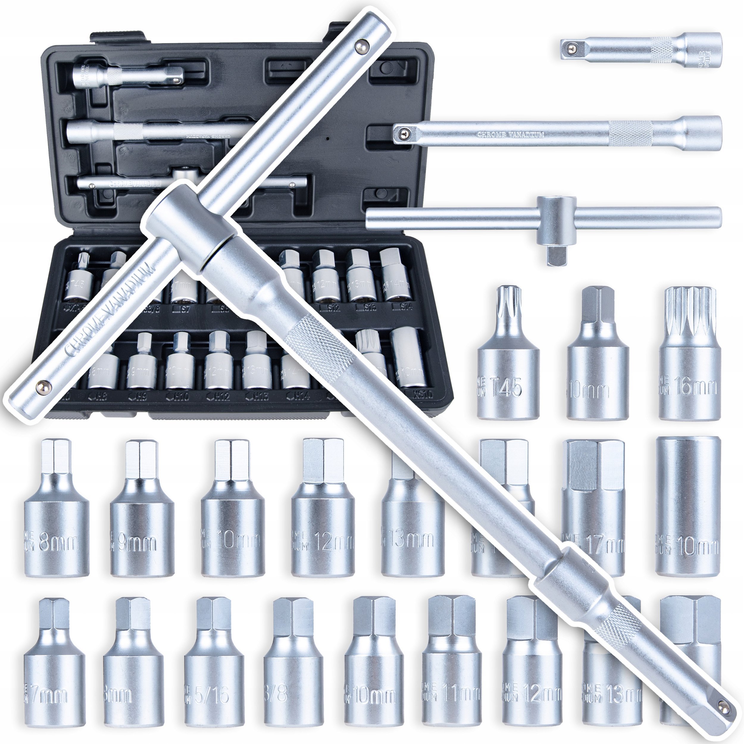 Zestaw kluczy do korków oleju 23szt (10)