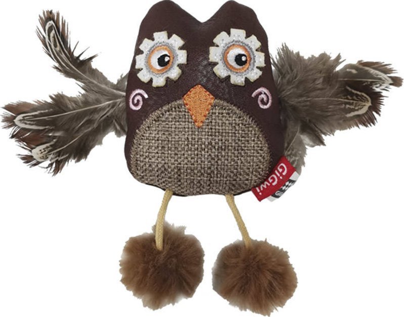 Catch & Scratch Eco line sowa z matatabi, piórkami, eko skórą i eko futerkiem