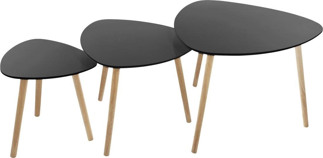 Atmosphera Zestaw 3 stolików Mileo S czarny