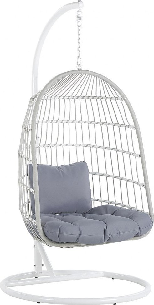 Beliani Fotel wiszący ze stojakiem biały ALLERA!