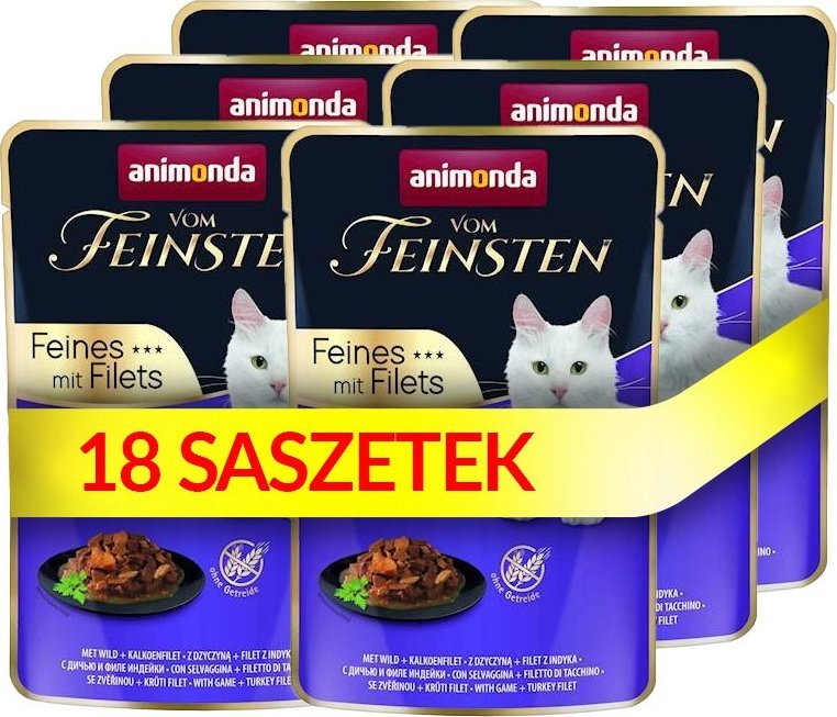 Animonda ANIMONDA Cat Vom Feinsten Adult Dziczyzna + filet z indyka saszetka 18x85g