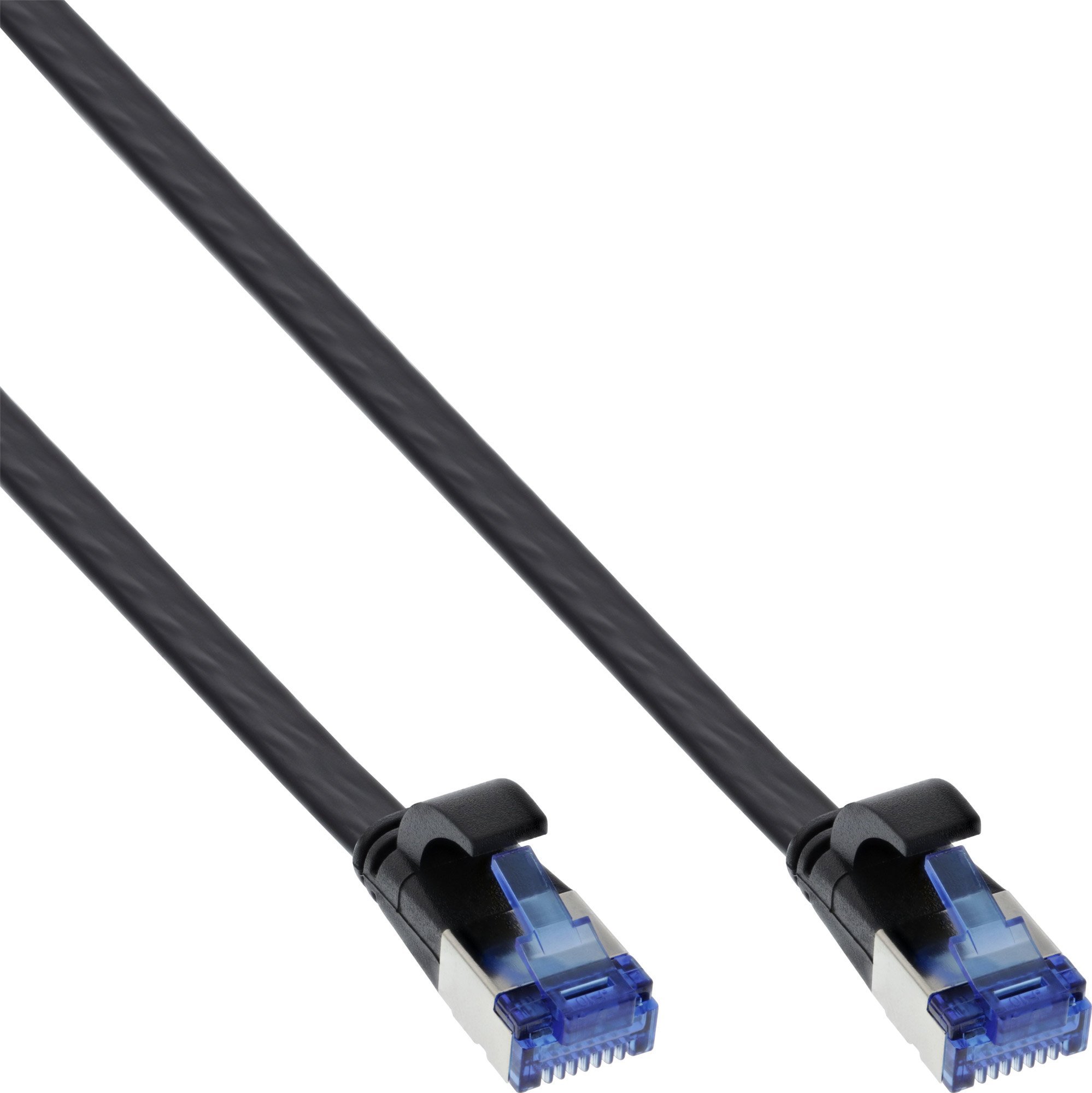 InLine InLine® Flat patch cable, U/FTP, Cat.6A, TPE halogen free, black, 3m