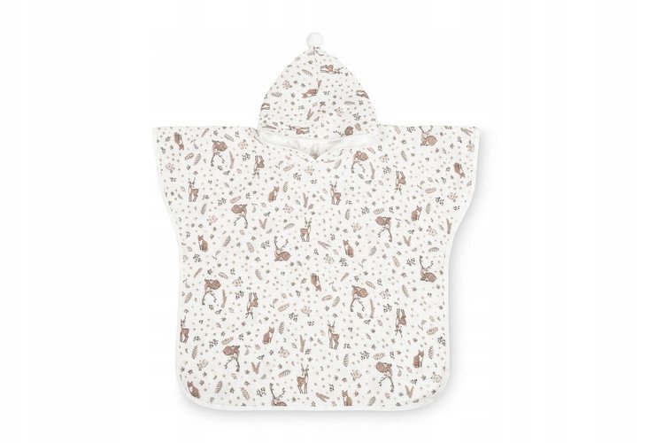 PONCZO KĄPIELOWE MUŚLIN KRÓLICZKI BIAŁY