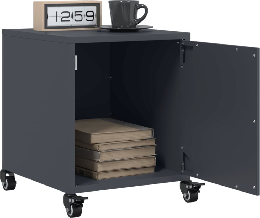 vidaXL Szafki nocne, 2 szt., antracytowe, 36x39x43,5 cm, stal