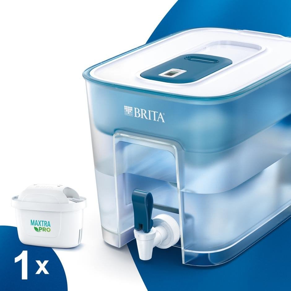Brita Flow, Dispenser water filter, 8.2 L, Blue, Transparent