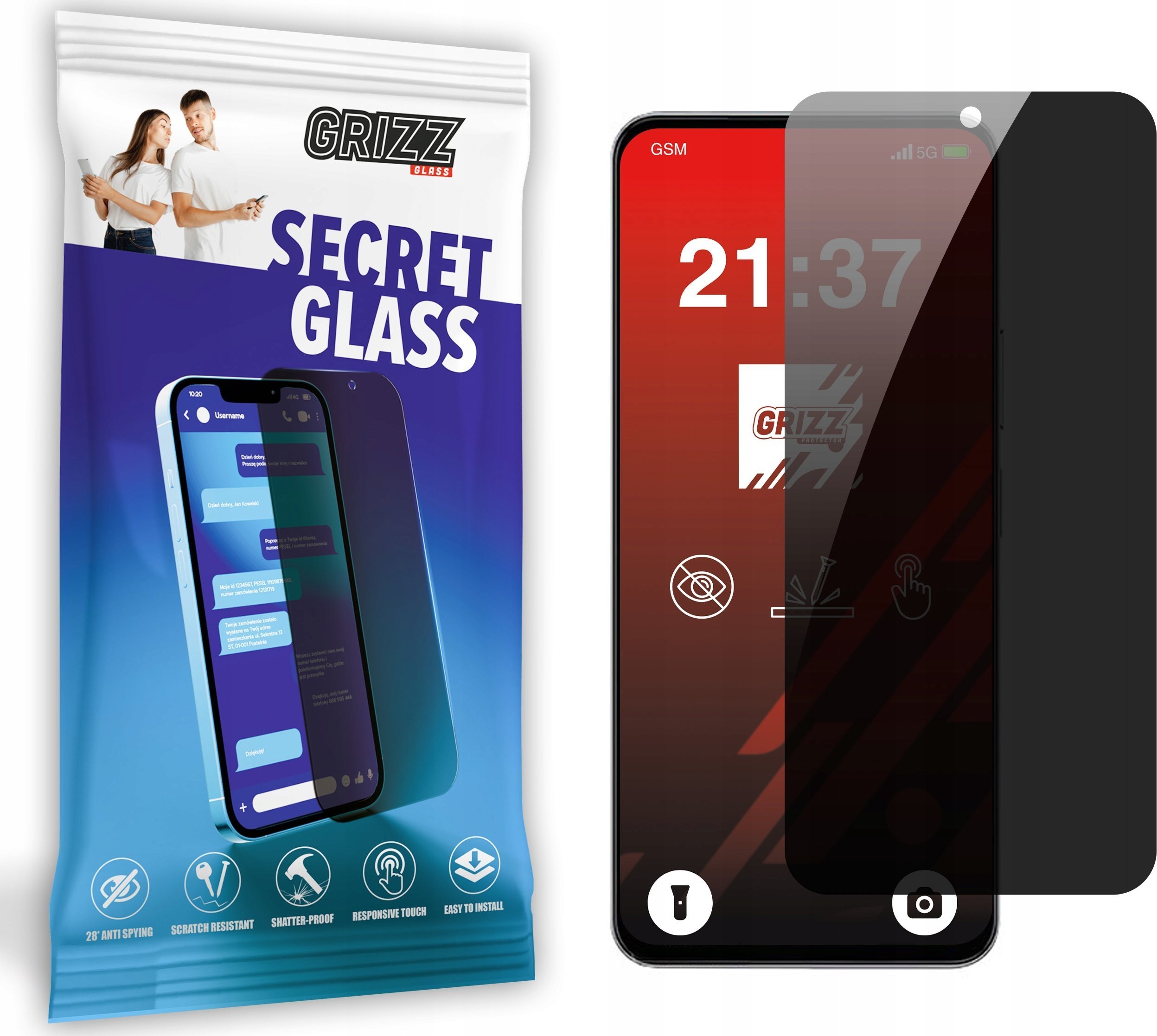 Szkło prywatyzujące GrizzGlass SecretGlass do Vivo Y29 4G