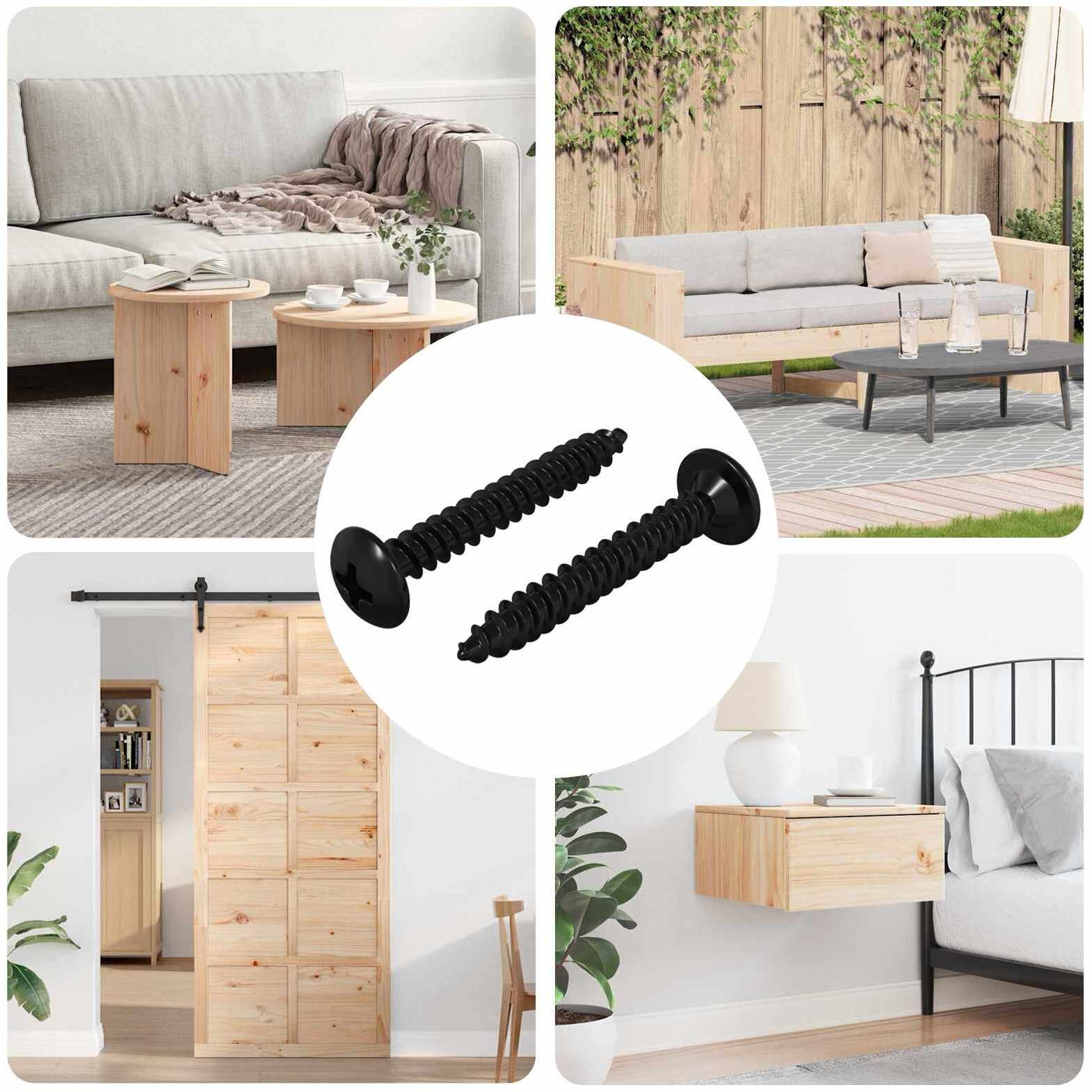 vidaXL Gwoźdź do gwintowania 2 pcs Czarny M4 x 28 mm Stal