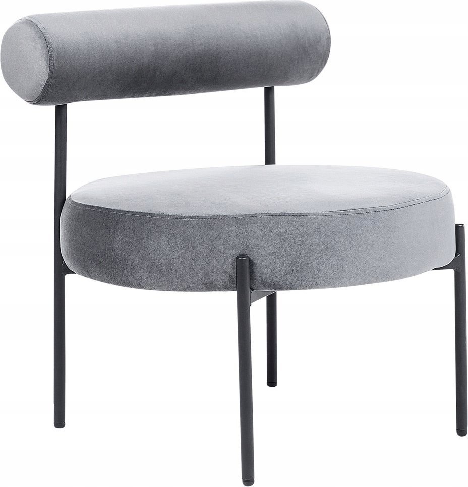 Beliani Fotel welurowy szary ALPHA